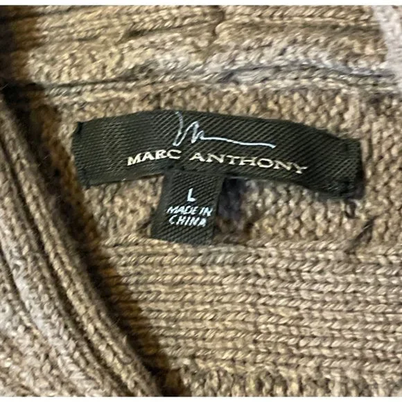 Marc Anthony Knit Sweater Men's Size Large V Neck Thick Sweater - Picture 9 of 11